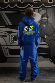 Hoodie "SAMURAIJAYxBASEDODICI" TuttoSbagliato Blue/Yellow - BASEDODICI®