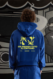 Hoodie "SAMURAIJAYxBASEDODICI" TuttoSbagliato Blue/Yellow - BASEDODICI®