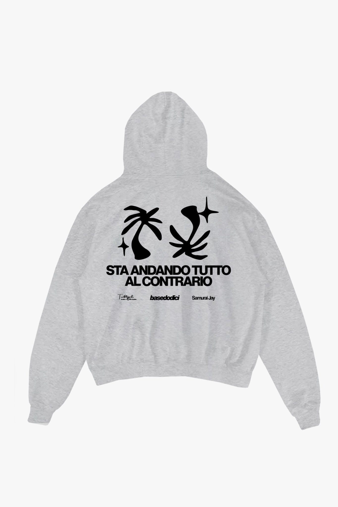 Hoodie "SAMURAIJAYxBASEDODICI" TuttoSbagliato Grey/Black - BASEDODICI®