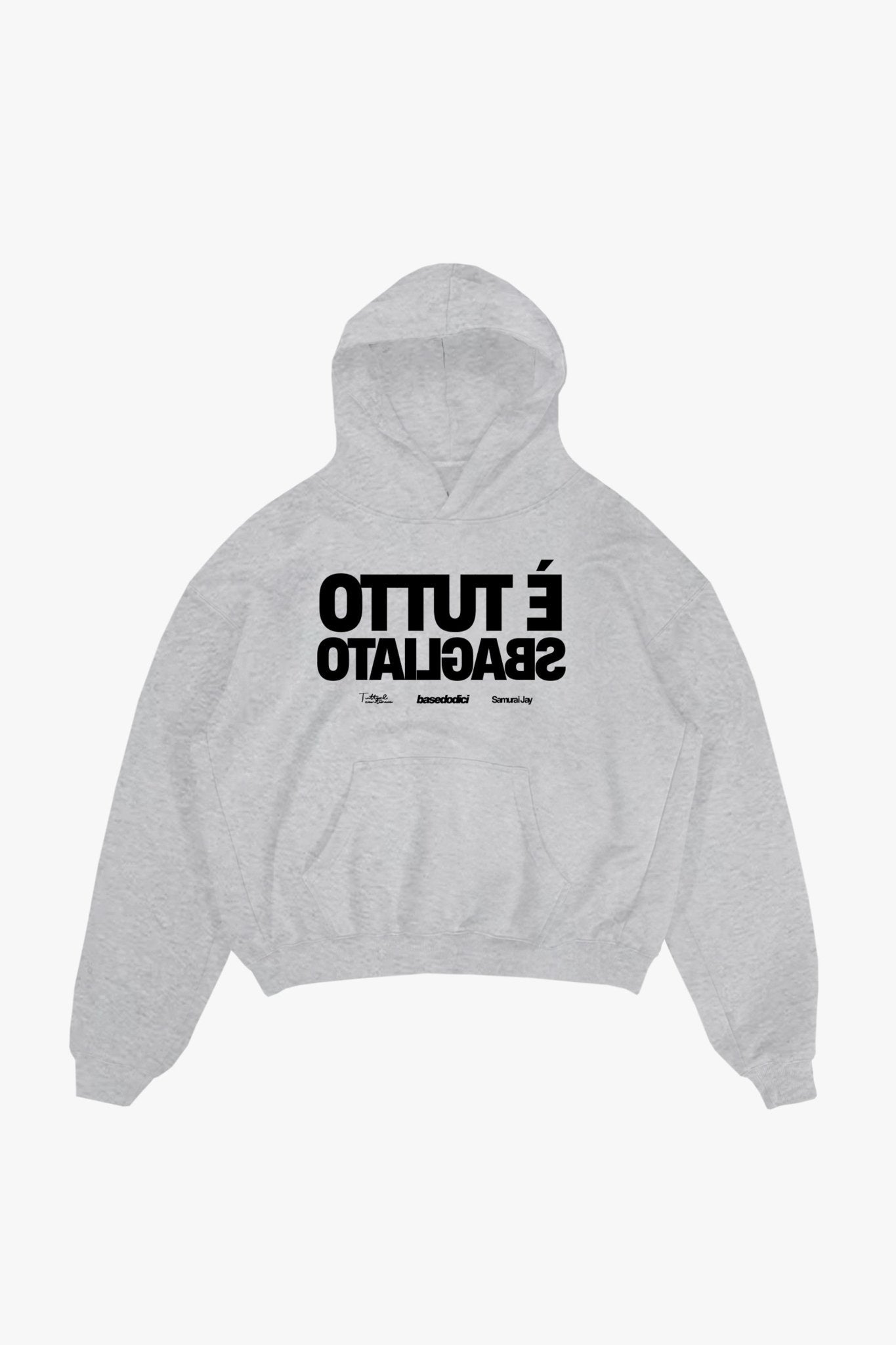 Hoodie "SAMURAIJAYxBASEDODICI" TuttoSbagliato Grey/Black - BASEDODICI®