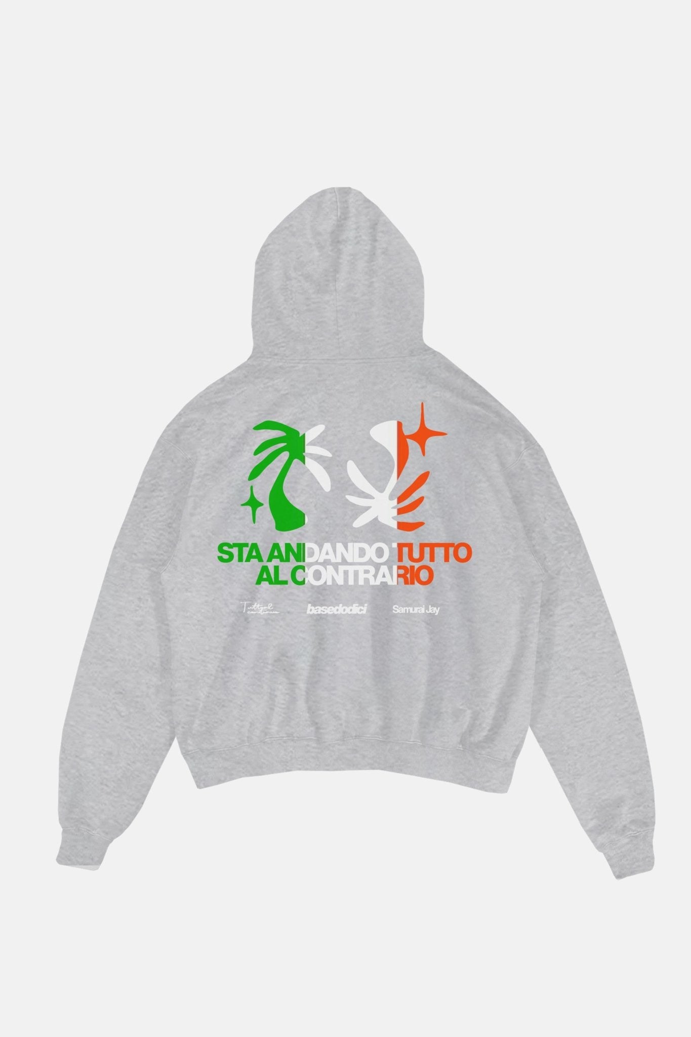 Hoodie "SAMURAIJAYxBASEDODICI" TuttoSbagliato Grey/ITA - BASEDODICI®