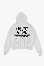 Hoodie "SAMURAIJAYxBASEDODICI" TuttoSbagliato White/Black - BASEDODICI®