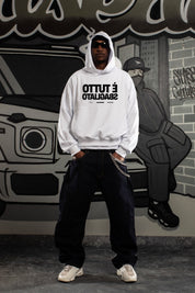 Hoodie "SAMURAIJAYxBASEDODICI" TuttoSbagliato White/Black - BASEDODICI®