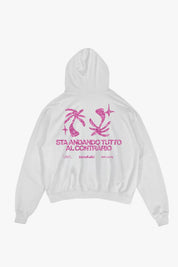 Hoodie "SAMURAIJAYxBASEDODICI" TuttoSbagliato White/GlitterPink - BASEDODICI®