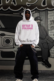 Hoodie "SAMURAIJAYxBASEDODICI" TuttoSbagliato White/GlitterPink - BASEDODICI®