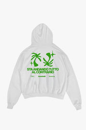 Hoodie "SAMURAIJAYxBASEDODICI" TuttoSbagliato White/Green - BASEDODICI®