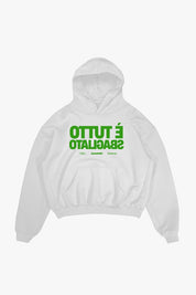 Hoodie "SAMURAIJAYxBASEDODICI" TuttoSbagliato White/Green - BASEDODICI®