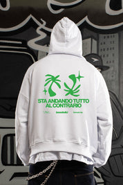 Hoodie "SAMURAIJAYxBASEDODICI" TuttoSbagliato White/Green - BASEDODICI®