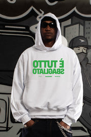 Hoodie "SAMURAIJAYxBASEDODICI" TuttoSbagliato White/Green - BASEDODICI®