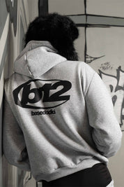 Hoodie "TEAM012" Back 12 AshGrey/Black - BASEDODICI®