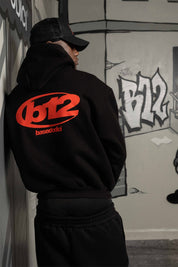 Hoodie "TEAM012" Back 12 Black/Red - BASEDODICI®