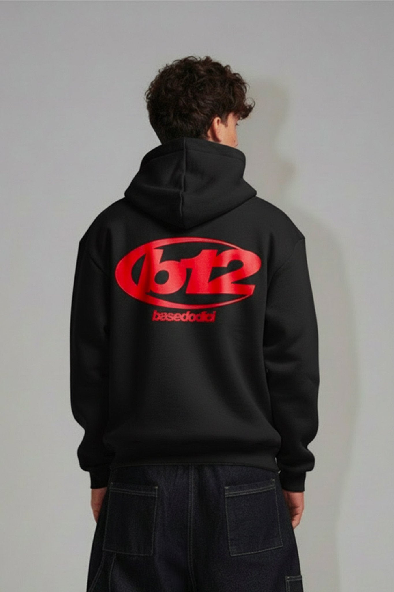 Hoodie "TEAM012" Back 12 Black/Red - BASEDODICI®