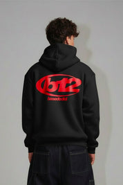 Hoodie "TEAM012" Back 12 Black/Red - BASEDODICI®