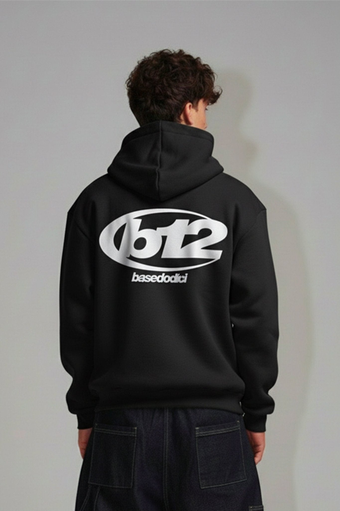 Hoodie "TEAM012" Back 12 Black/White - BASEDODICI®
