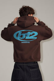 Hoodie "TEAM012" Back 12 Brown/Azure - BASEDODICI®