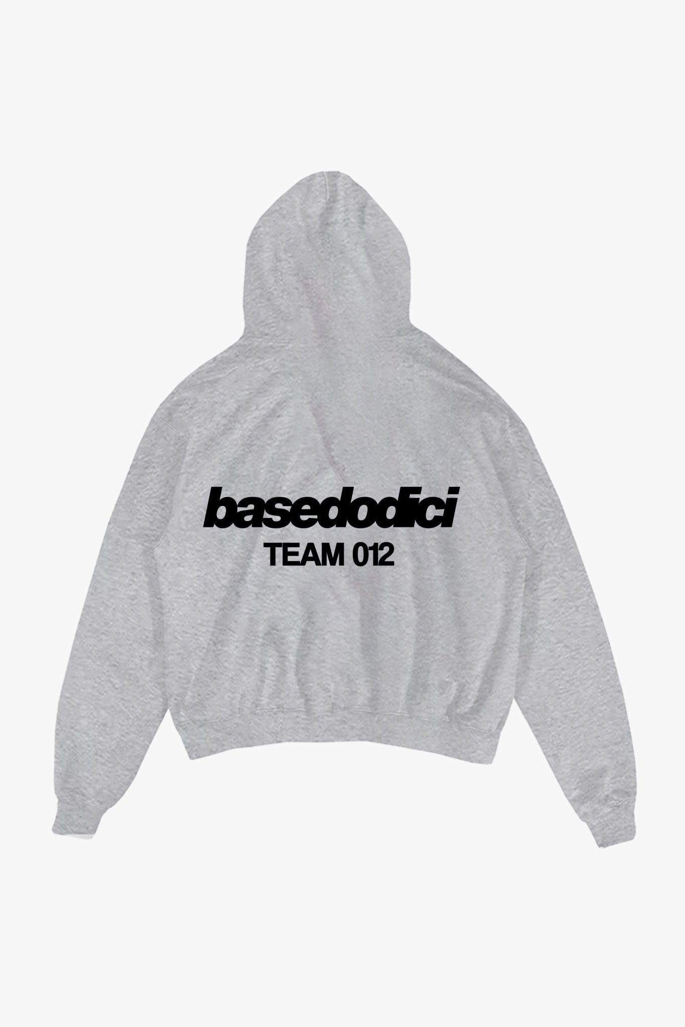 Hoodie "TEAM012" Back Logo AshGrey/Black - BASEDODICI®