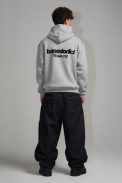 Hoodie "TEAM012" Back Logo AshGrey/Black - BASEDODICI®