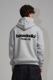 Hoodie "TEAM012" Back Logo AshGrey/Black - BASEDODICI®