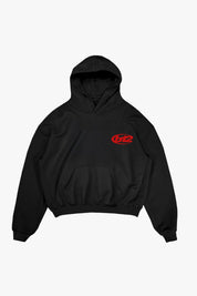 Hoodie "TEAM012" Back Logo Black/Red - BASEDODICI®