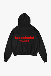 Hoodie "TEAM012" Back Logo Black/Red - BASEDODICI®