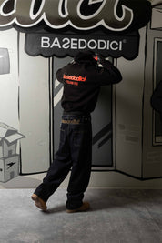 Hoodie "TEAM012" Back Logo Black/Red - BASEDODICI®