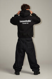 Hoodie "TEAM012" Back Logo Black/White - BASEDODICI®