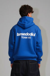 Hoodie "TEAM012" Back Logo Blue/White - BASEDODICI®