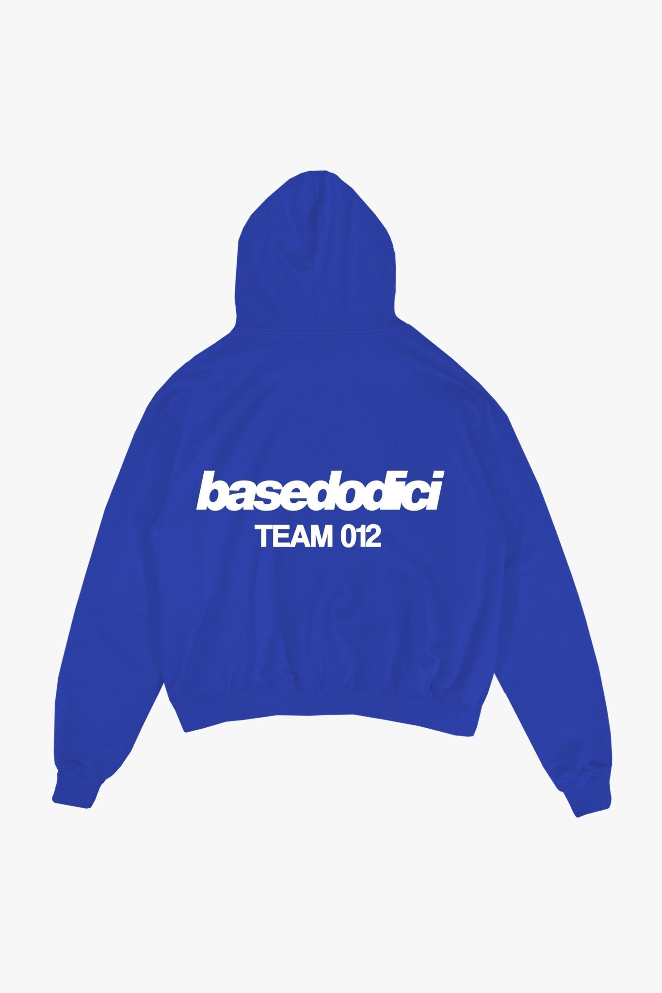 Hoodie "TEAM012" Back Logo Blue/White - BASEDODICI®