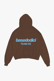 Hoodie "TEAM012" Back Logo Brown/Azure - BASEDODICI®