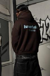 Hoodie "TEAM012" Back Logo Brown/Azure - BASEDODICI®