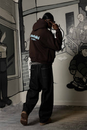 Hoodie "TEAM012" Back Logo Brown/Azure - BASEDODICI®