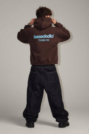 Hoodie "TEAM012" Back Logo Brown/Azure - BASEDODICI®