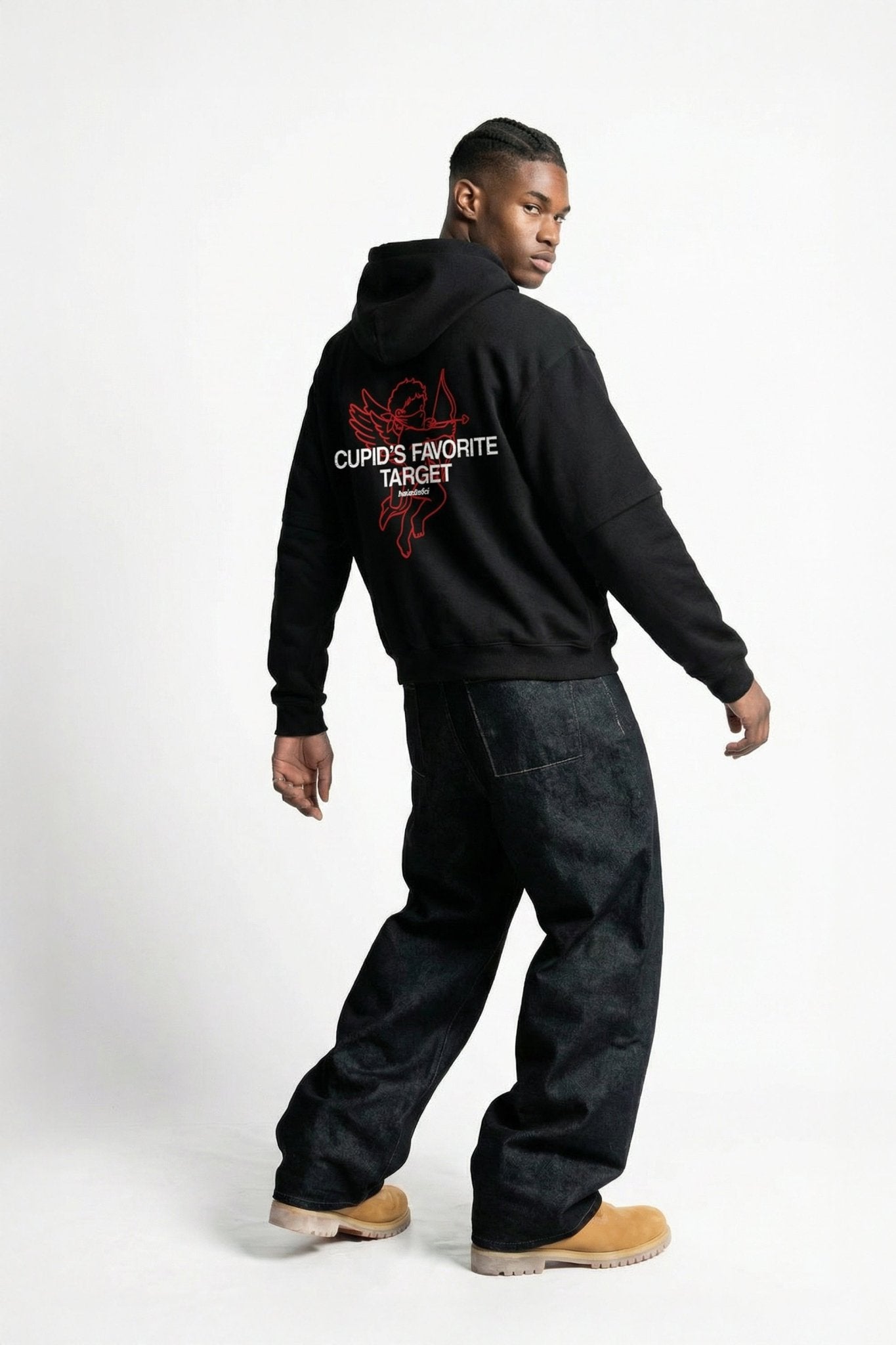 Hoodie "VALENTINE" Cupid Black - BASEDODICI®