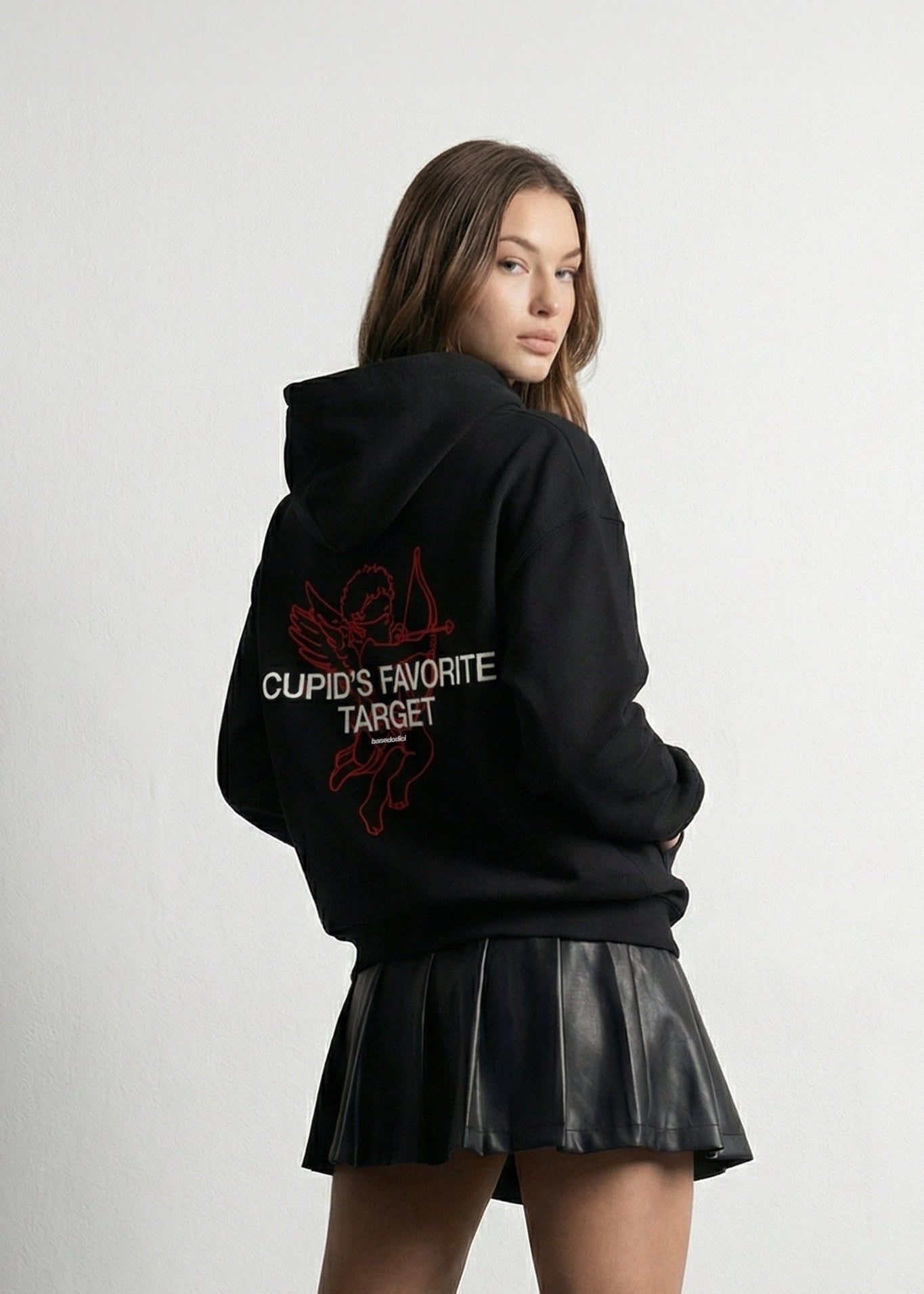 Hoodie "VALENTINE" Cupid Black - BASEDODICI®