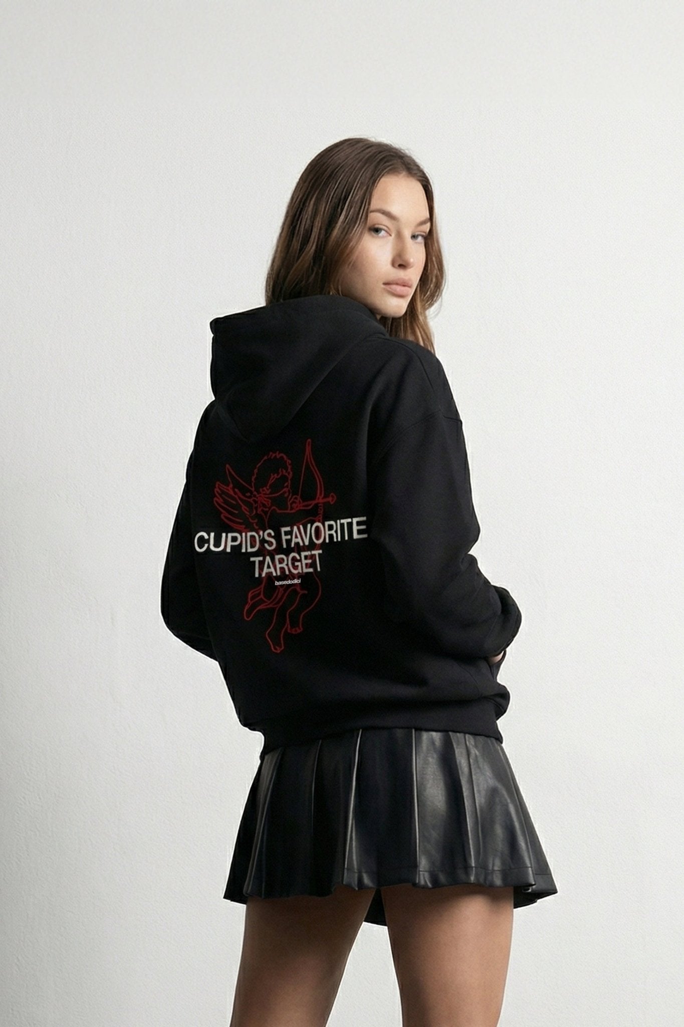 Hoodie "VALENTINE" Cupid Black - BASEDODICI®