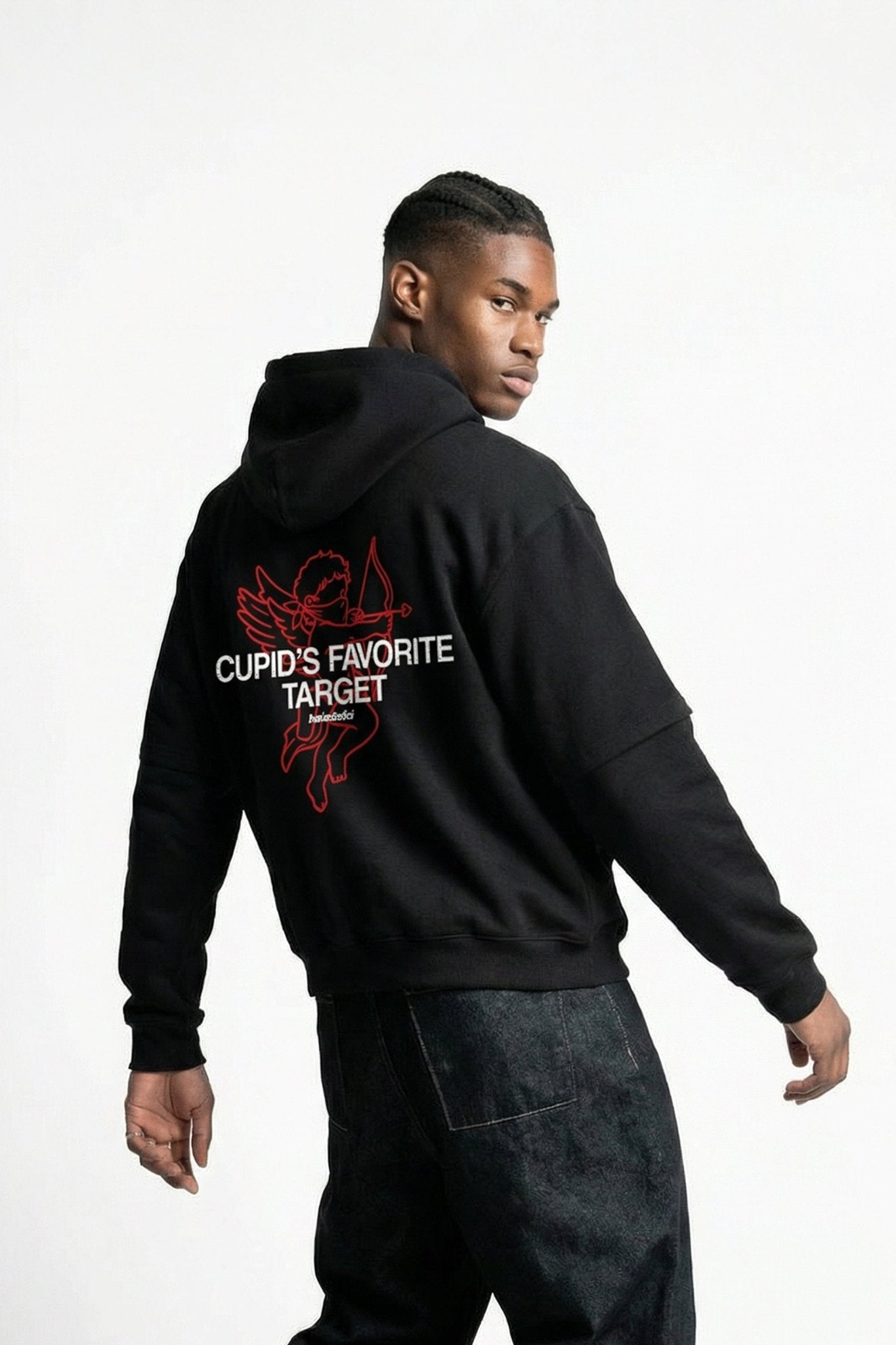Hoodie "VALENTINE" Cupid Black - BASEDODICI®