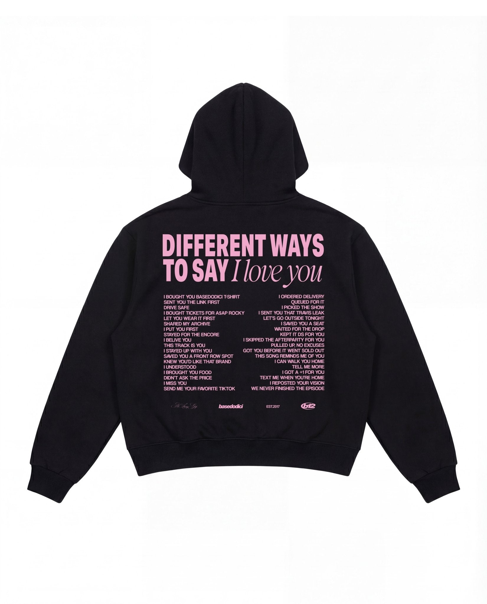 Hoodie "VALENTINE" iLoveYou Black - BASEDODICI®