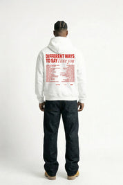 Hoodie "VALENTINE" iLoveYou White - BASEDODICI®