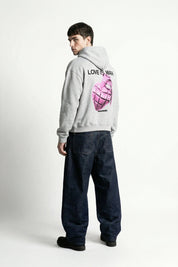 Hoodie "VALENTINE" LoveIsWar AshGrey - BASEDODICI®