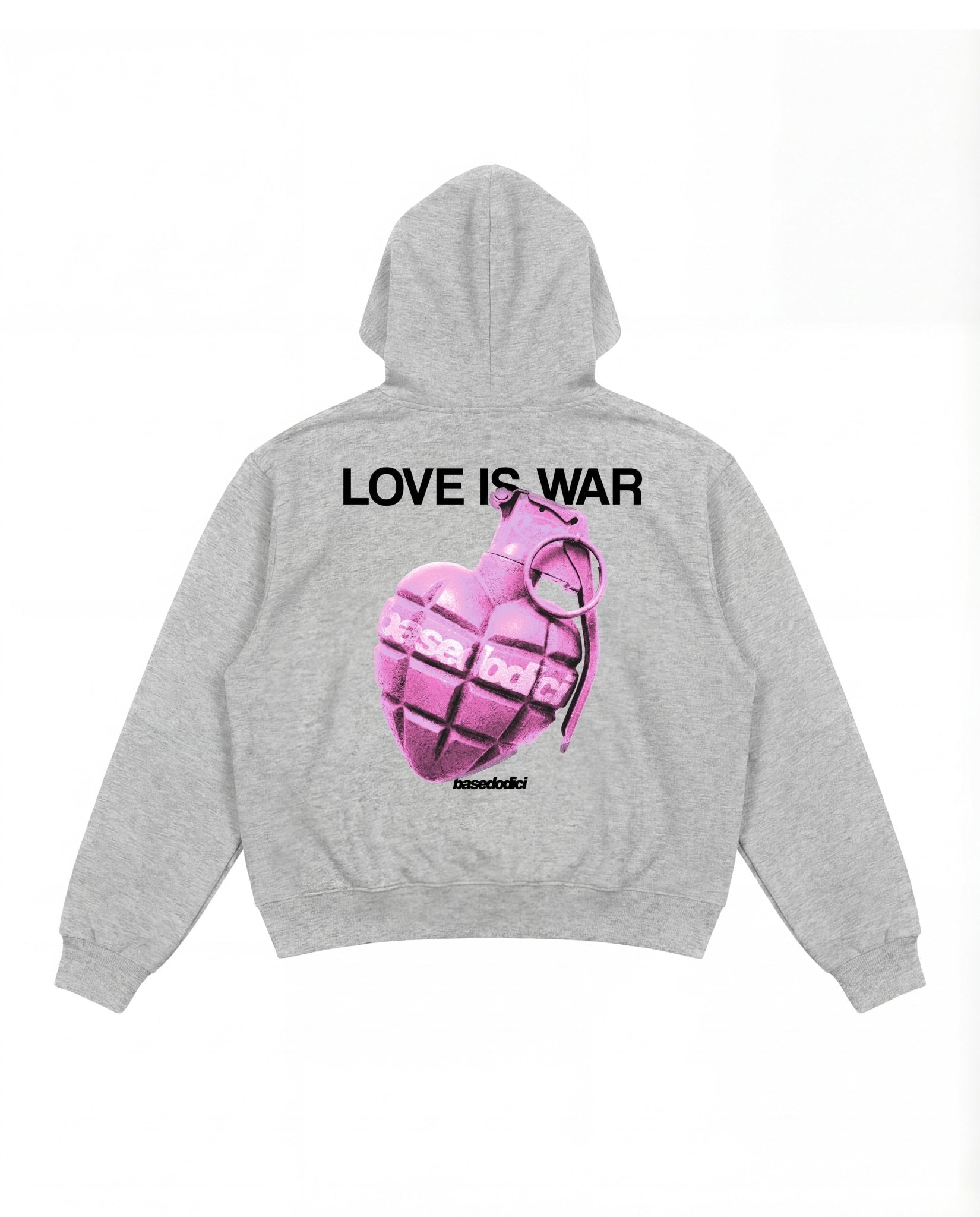 Hoodie "VALENTINE" LoveIsWar AshGrey - BASEDODICI®