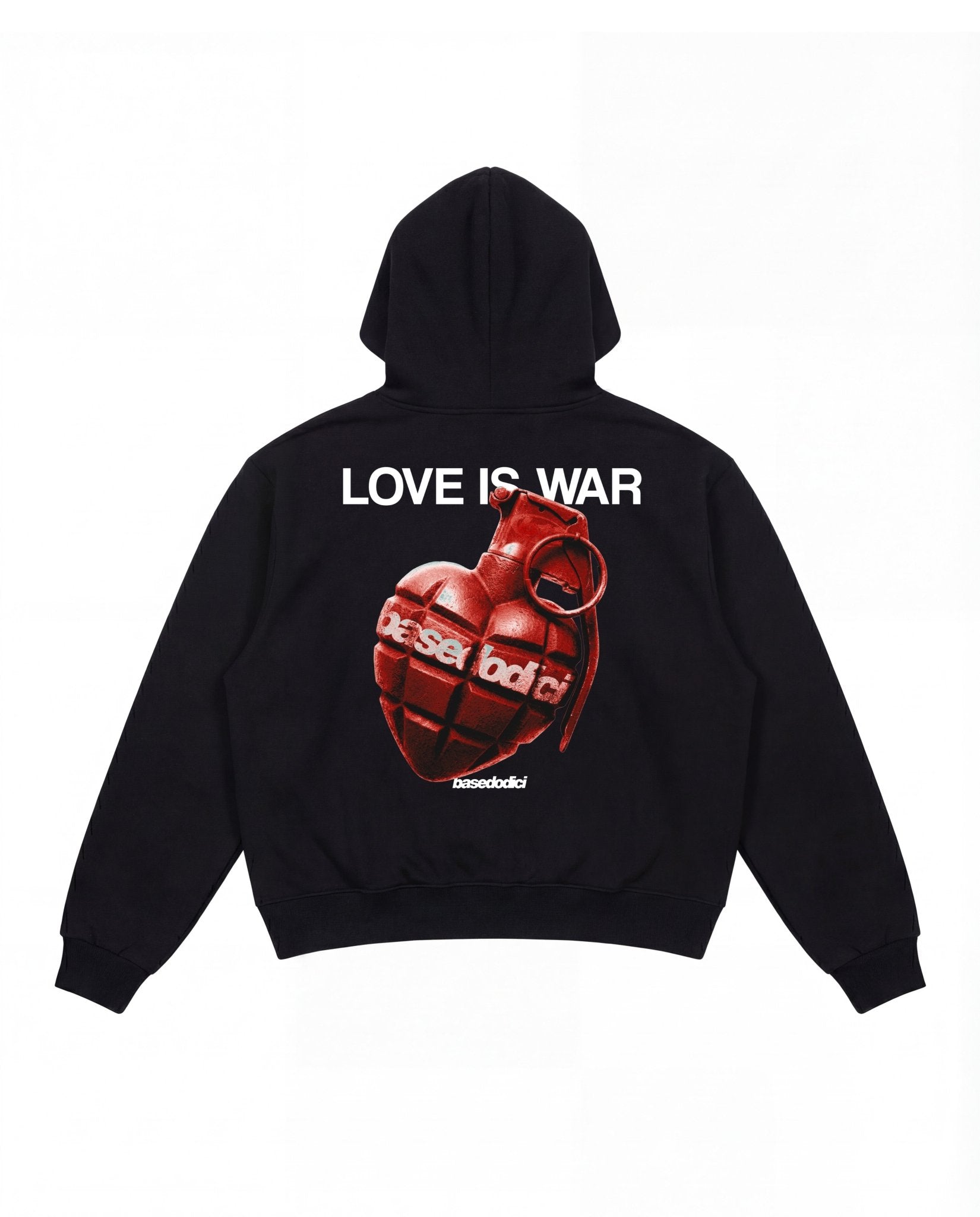 Hoodie "VALENTINE" LoveIsWar Black - BASEDODICI®