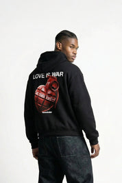 Hoodie "VALENTINE" LoveIsWar Black - BASEDODICI®