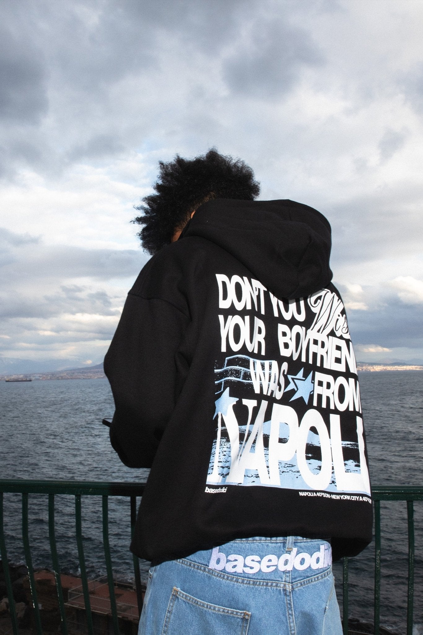 Hoodie “WISHYOUR” Boyfriend Black - BASEDODICI®
