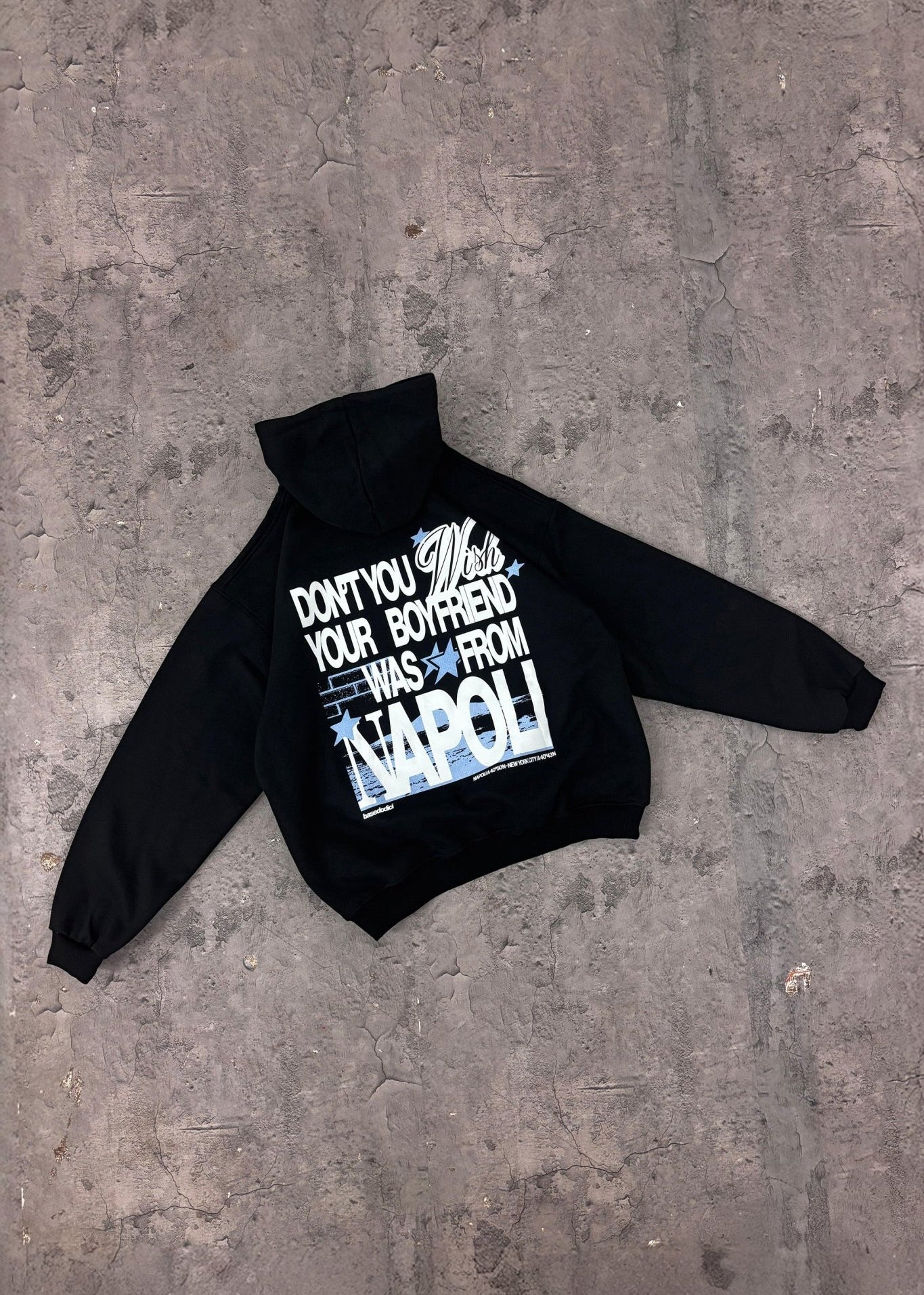 Hoodie “WISHYOUR” Boyfriend Black - BASEDODICI®