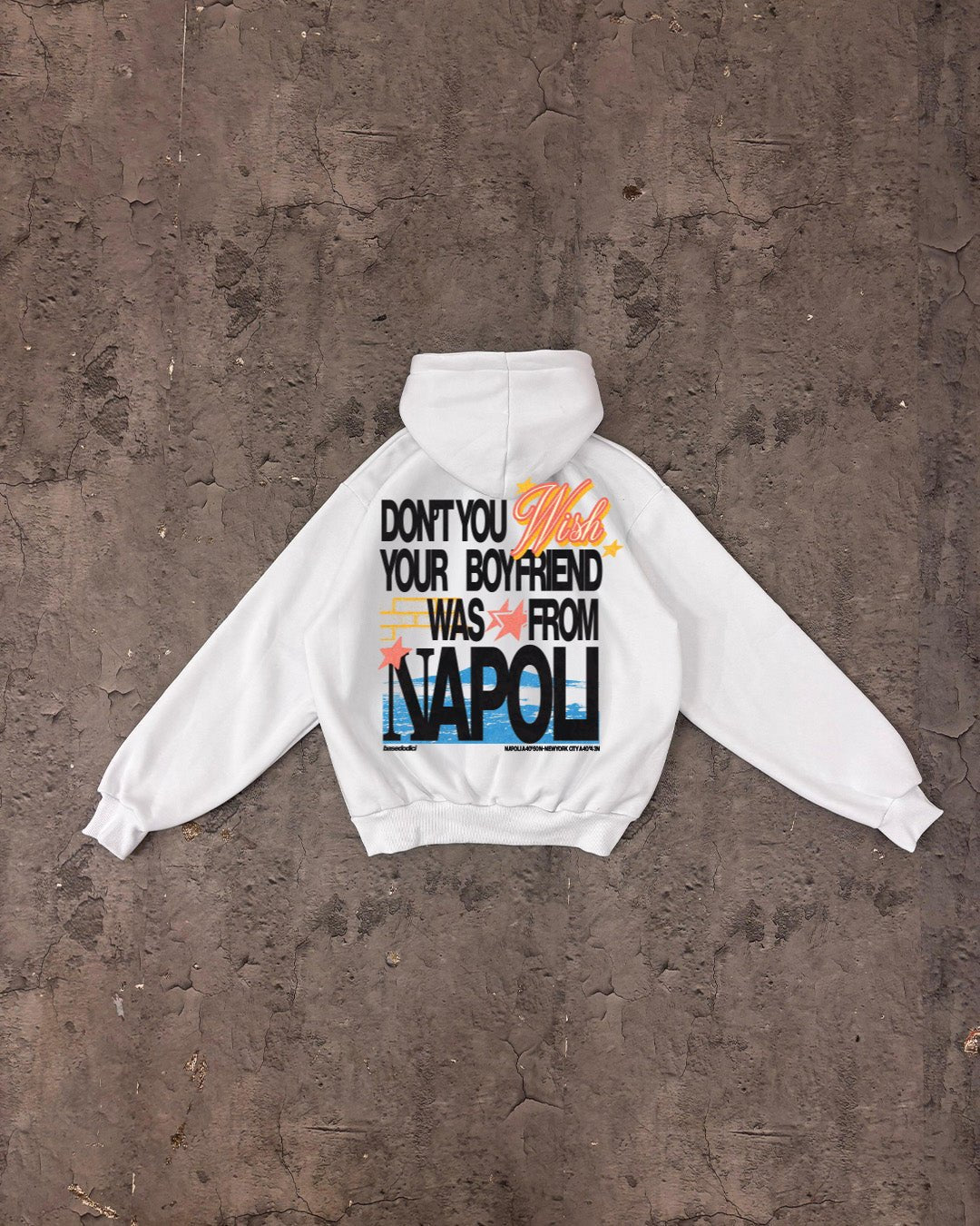 Hoodie “WISHYOUR” Boyfriend White/Multi - BASEDODICI®