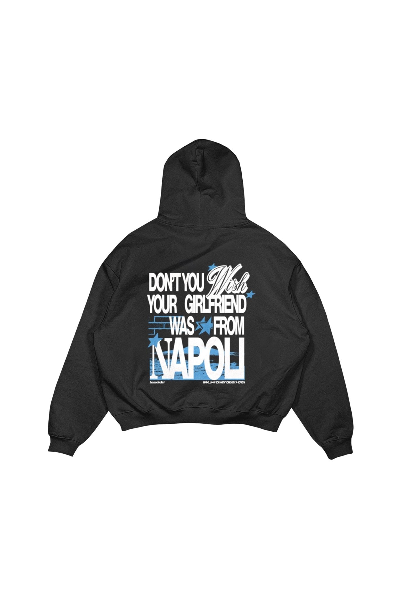 Hoodie “WISHYOUR” Girlfriend Black - BASEDODICI®