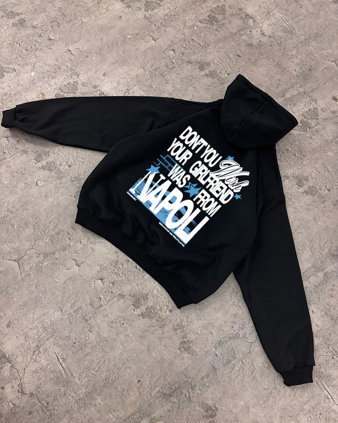 Hoodie “WISHYOUR” Girlfriend Black - BASEDODICI®