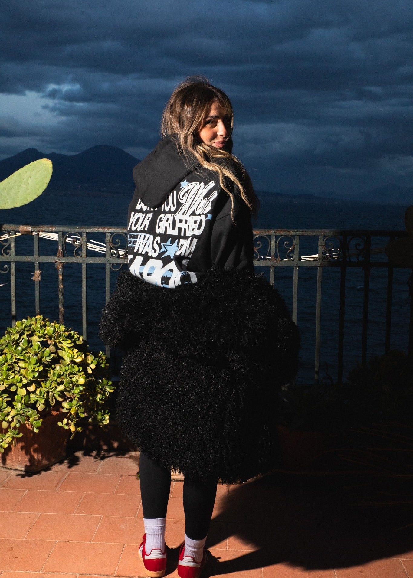 Hoodie “WISHYOUR” Girlfriend Black - BASEDODICI®