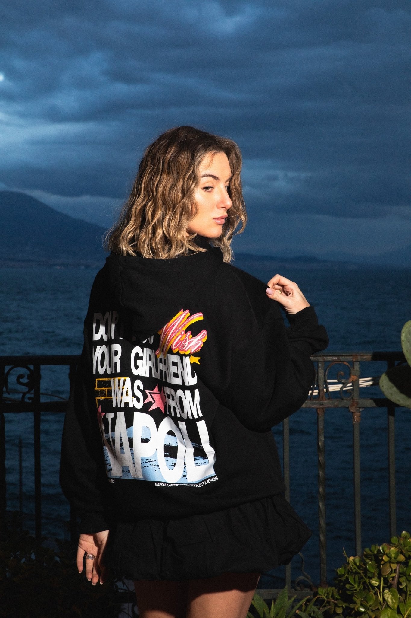 Hoodie “WISHYOUR” Girlfriend Black/Multi - BASEDODICI®