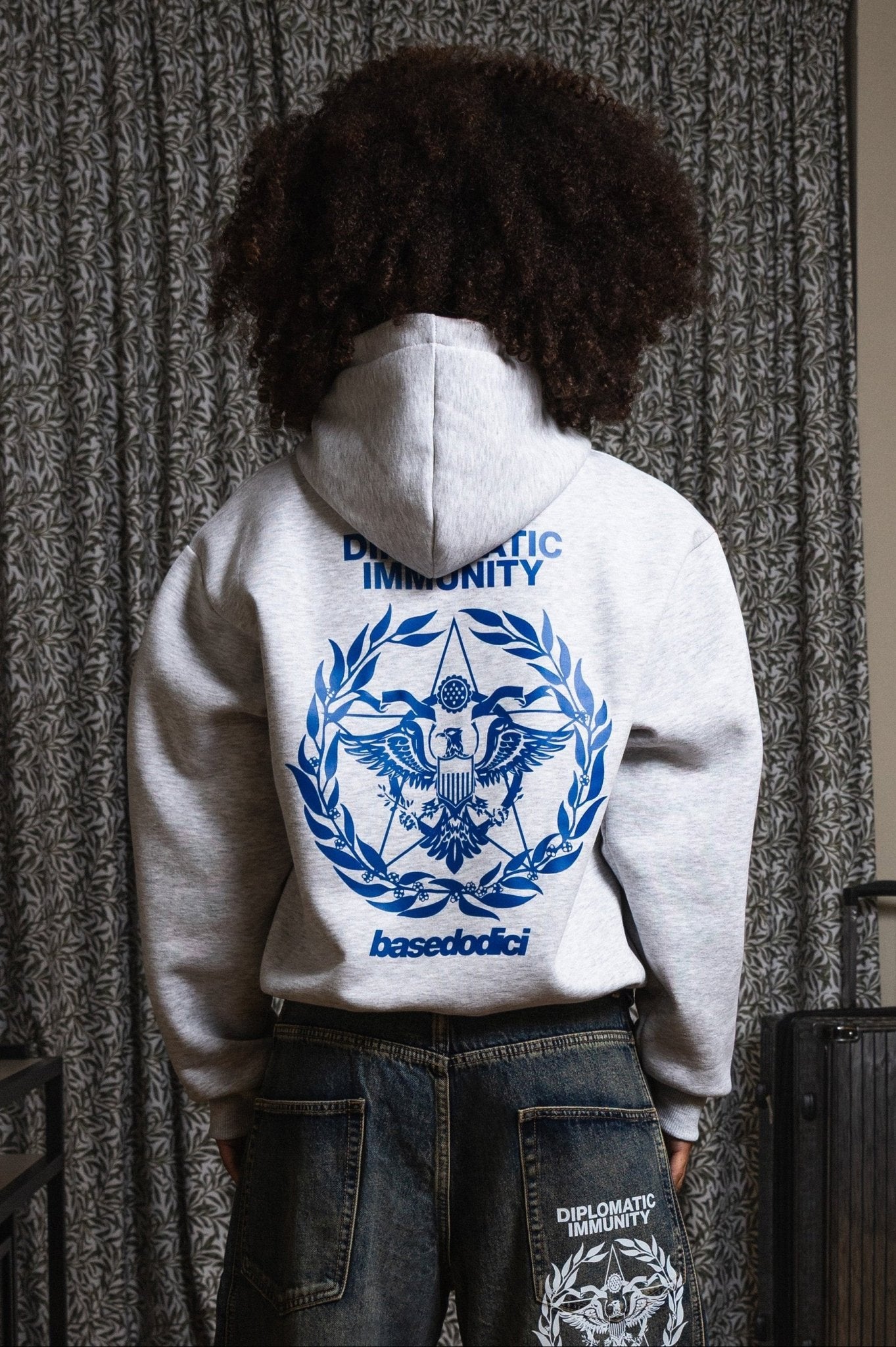 Hoodie "WORLD TOUR" Diplomatic Immunity AshGrey - BASEDODICI®